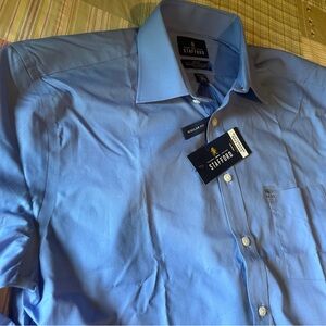 Stafford Men’s Size 16.5 34-35 Blue long‎ sleeve dress Shirt NEW with TAG